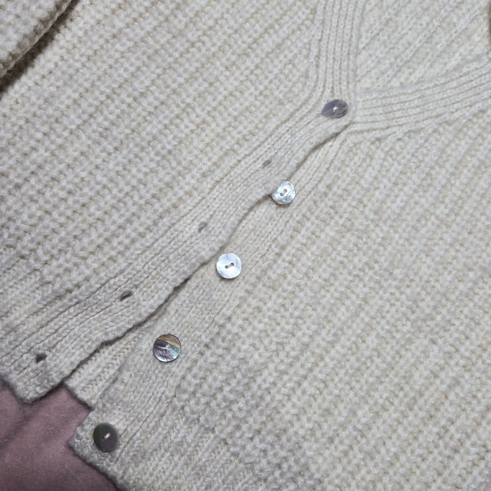 ZARA Womens Chunky Knit Sweater Sz Small Button Down Oversized - Picture 4 of 11